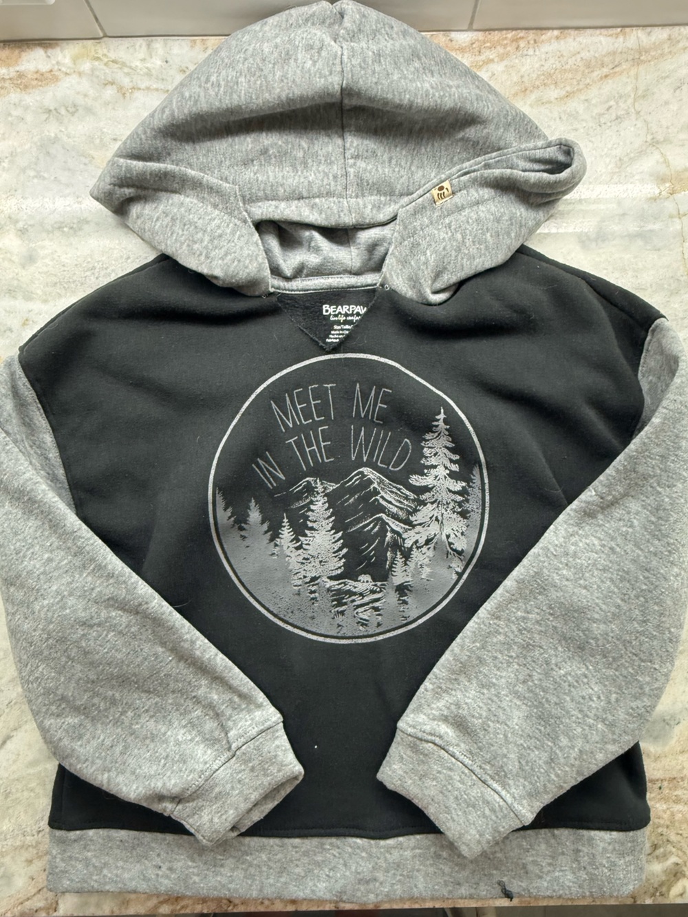 BearPaw Two-Tone Hoodie - Black & Gray